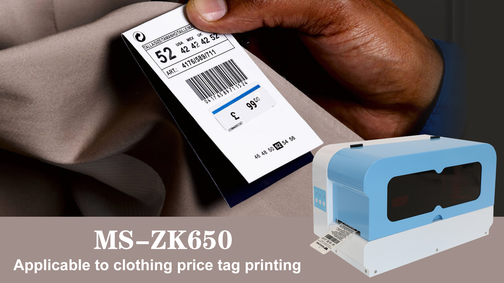 MS-ZK650 Aplicado en el precio de la ropa Hang Etiqueta Impresión
