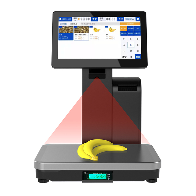 Báscula de etiquetas para venta minorista con sistema Pos con impresora térmica para cajero de supermercado con cámara AI: compre báscula electrónica con impresora de etiquetas, báscula Pos, báscula con producto de impresora en Masung