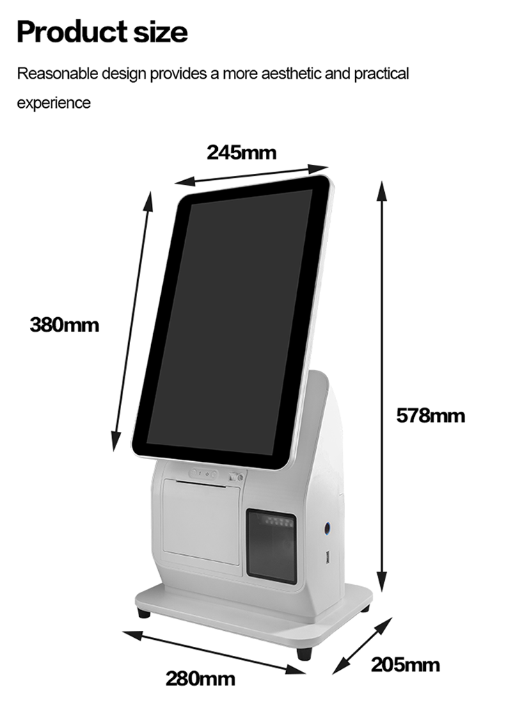 Kiosco MASUNG MS-S3 con pantalla táctil, quiosco de autopedido, máquina Pos de montaje en suelo de escritorio montada en la pared, autoservicio