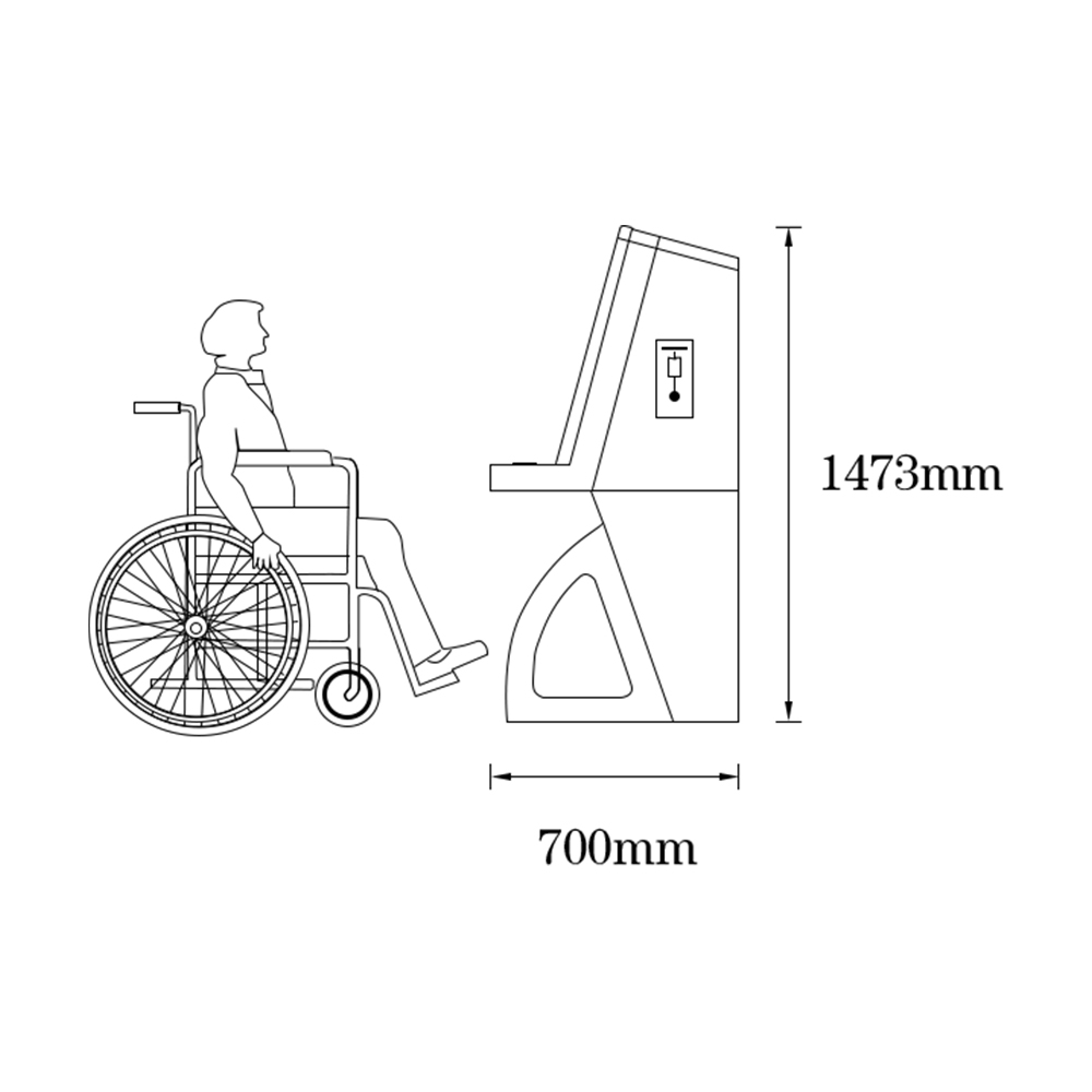 MASUNG MS-BFK21.5 Un quiosco sin barreras Quiosco accesible en silla de ruedas para personas discapacitadas y no discapacitadas