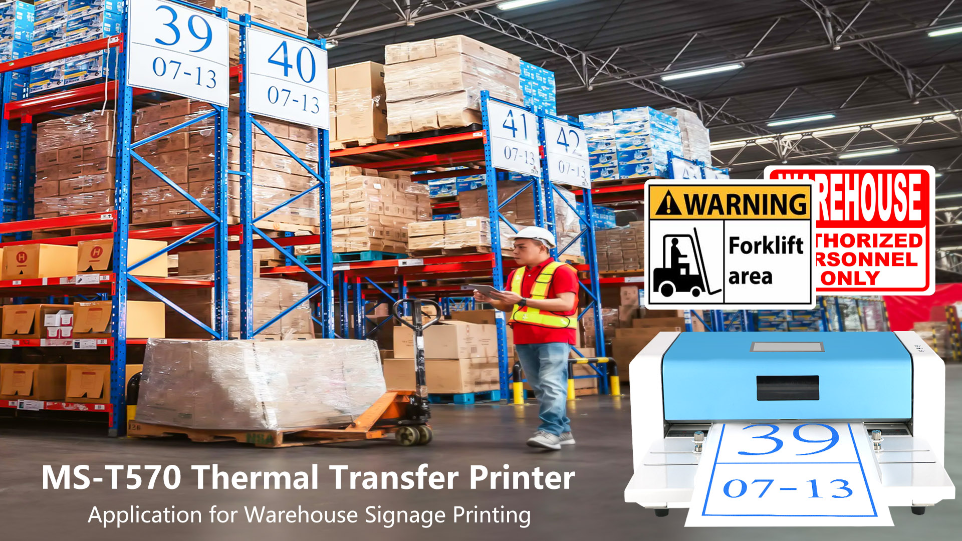 Impresora de señalización de transferencia térmica MS-T570 para etiquetado de gestión de almacenes