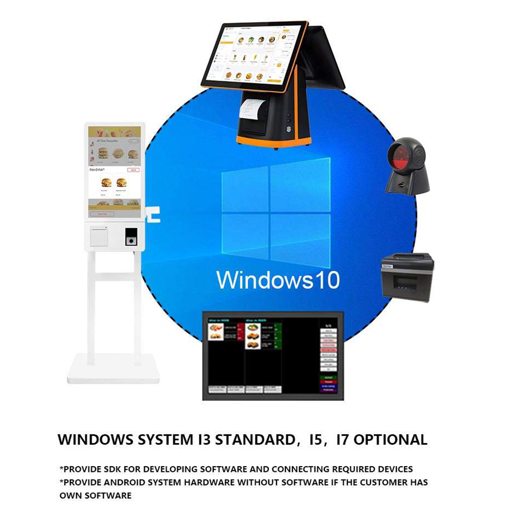 MASUNG MS-S9 Máquina terminal de sistemas pos de autoservicio Todo en uno Pantalla táctil Tarjeta Visa Quiosco de pago sin efectivo para restaurantes