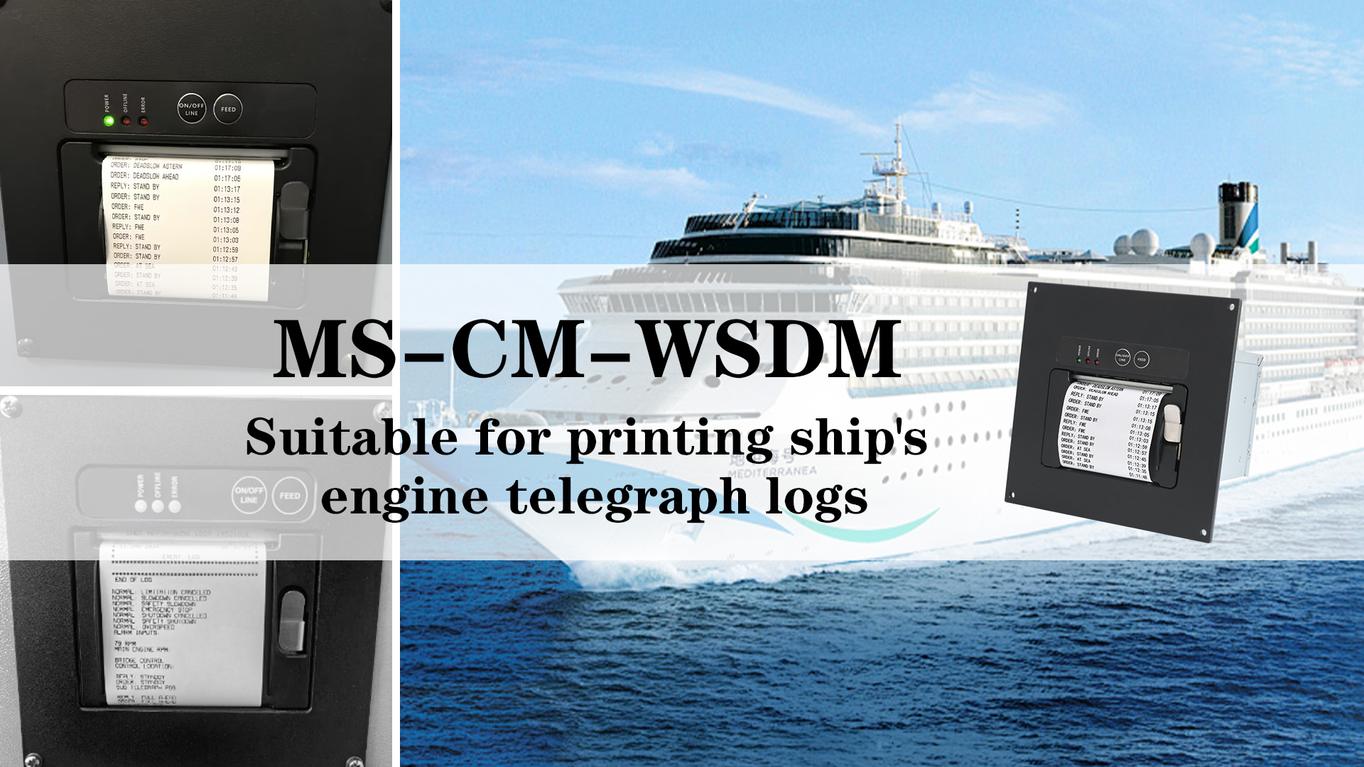 Aplicación y características de la impresora telégrafa de registro de reloj de barco MS-CM-WSDM